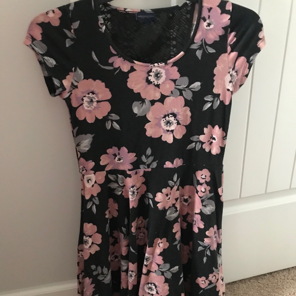 Aero Black Flower Dress